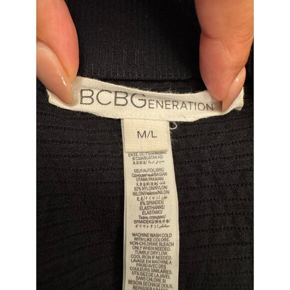 BCBGeneration Black Bondage Ribbed Mesh Stretch Pencil Midi Skirt Size M/L - Picture 6 of 6